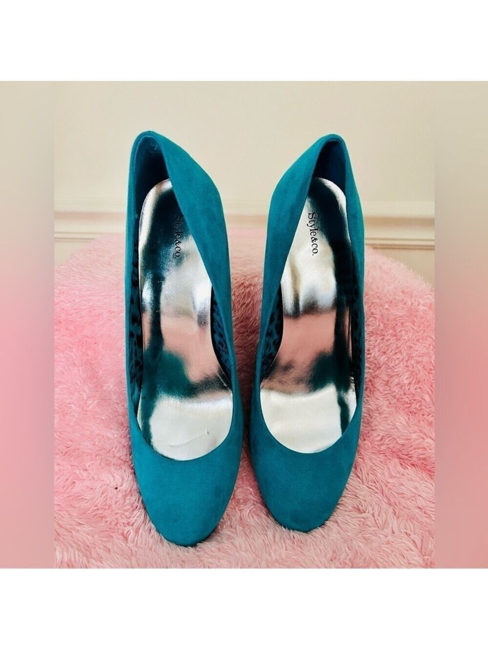 Style & Co Turquoise Suede Pumps Women's Size 9 - Picture 8 of 10